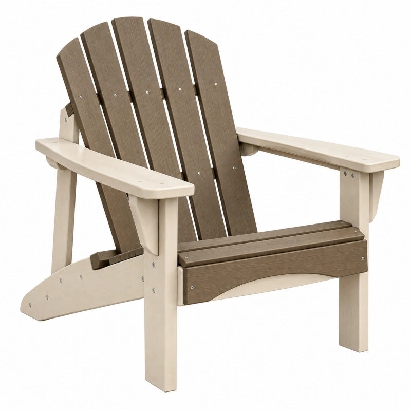 Adirondack Gartenstuhl 83 x 76 x 98 cm aus Kunststoff in Taupe Beige mit Armlehnen