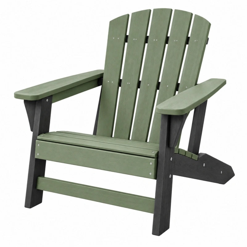 Adirondack-Gartenstuhl 83 x 79 x 98 cm aus Kunststoff Grün Schwarz mit Armlehnen