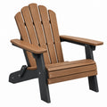 Adirondack Gartenstuhl 84 x 80 x 95 cm aus Holz Braun Schwarz mit breiten Armlehnen