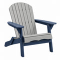 Adirondack-Gartenstuhl 81 x 79 x 98 cm Kunststoff Grau Blau mit Armlehnen