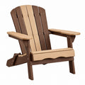 Adirondack Gartenstuhl 83 x 78 x 92 cm aus Kunststoff in Holzoptik Braun Beige mit breiten Armlehnen