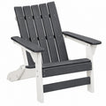 Adirondack-Gartenstuhl 79 x 75 x 95 cm Kunststoff Schwarz Weiß mit Armlehnen