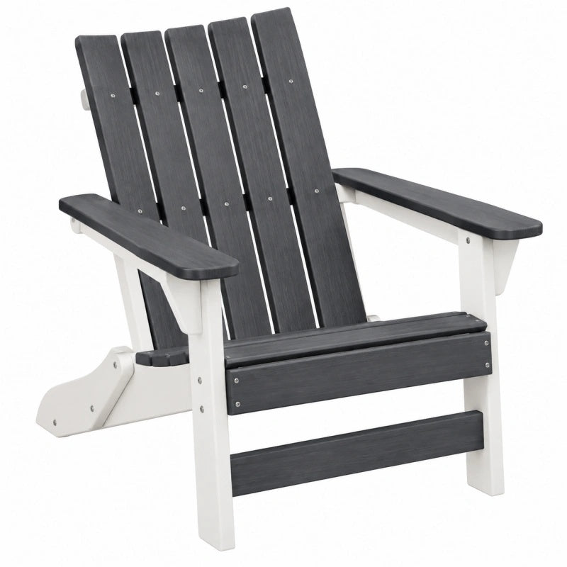 Adirondack-Gartenstuhl 79 x 75 x 95 cm Kunststoff Schwarz Weiß mit Armlehnen