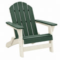 Adirondack Gartenstuhl 83 x 80 x 98 cm aus Holz Grün Creme - mit breiten Armlehnen